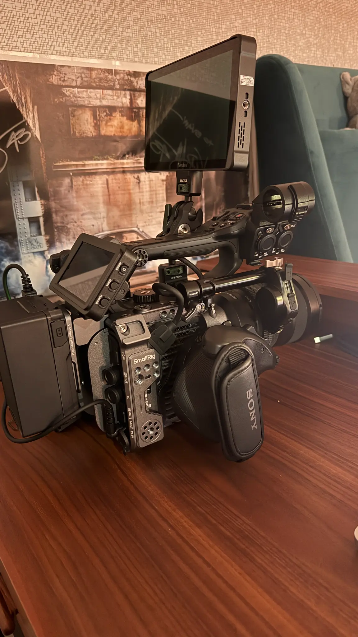 Sony cinema camera rig with SmallRig cage